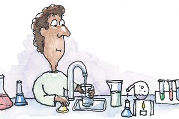 water scientist cartoon