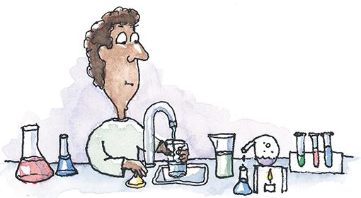 water scientist cartoon